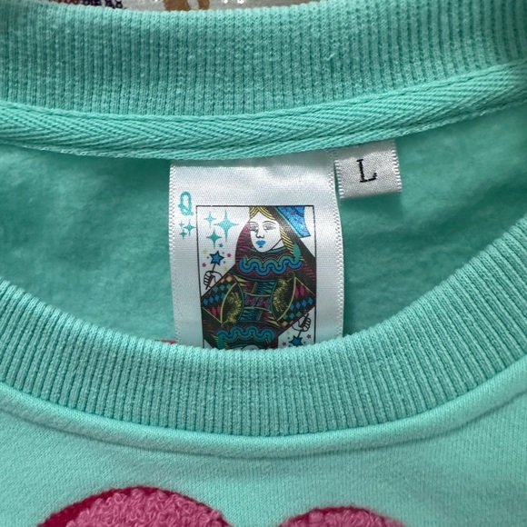 QUEEN OF SPARKLES Mint Heart Patch Sweatshirt - Picture 2 of 9